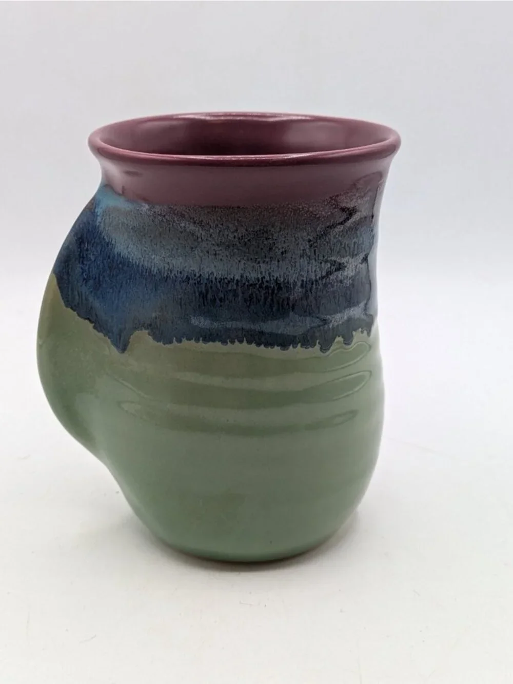 Neher Pottery Clay in Motion Right Hand Warmer Mug Hand Crafted Signed